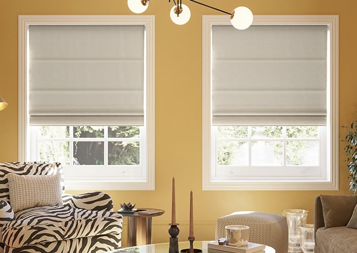 Atina (Blackout), Orange Splash - Motorised Roman Blind - Image 3